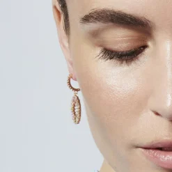 Pendientes de Circonita Multicolor acabado en oro amarillo de 18k - Raidow
