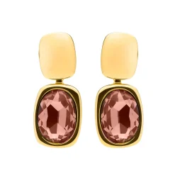Pendientes de Circonita Marrón acabado en oro amarillo 18k - Ashan