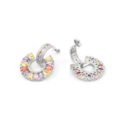 Pendientes de Circonita Multicolor Acabado En Plata - Chaxa