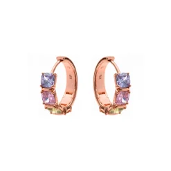 Pendientes de Circonita Multicolor acabado en oro rosa de 18k - Uyib