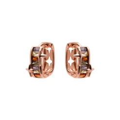 Pendientes de Circonita Multicolor acabado en oro rosa de 18k - Suclai