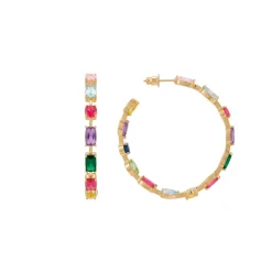 Pendientes de Circonita Multicolor acabado en oro amarillo de 18k - Lynor