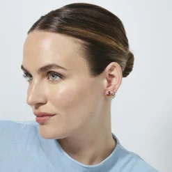 Pendientes de Circonita Multicolor acabado en oro rosa de 18k - Reyath