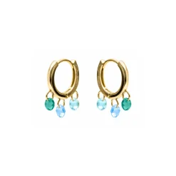 Pendientes de Circonita Multicolor acabado en oro amarillo de 18k - Seinti