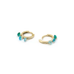 Pendientes de Circonita Multicolor acabado en oro amarillo de 18k - Seinti