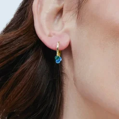 Pendientes de Circonita Multicolor acabado en oro amarillo de 18k - Seinti
