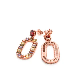 Pendientes de Circonita Multicolor acabado en oro amarillo de 18k - Ziadru