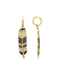 Pendientes de Circonita Multicolor acabados en oro amarillo 18K - Muisem