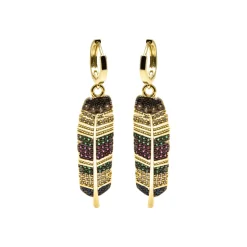 Pendientes de Circonita Multicolor acabados en oro amarillo 18K - Muisem