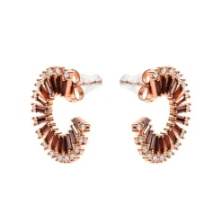 Pendientes de Circonita Ópalo de Fuego acabado en oro rosa de 18k - Umres