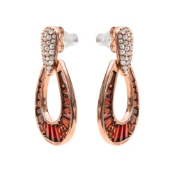 Pendientes de Circonita Ópalo de Fuego acabado en oro rosa de 18k - Beavil
