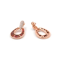 Pendientes de Circonita Ópalo de Fuego acabado en oro rosa de 18k - Beavil