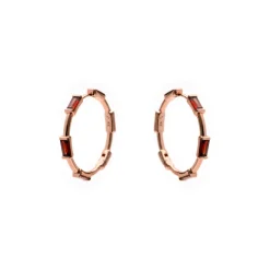 Pendientes de Circonita Ópalo de Fuego acabado en oro rosa de 18k - Khimet