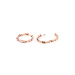 Pendientes de Circonita Ópalo de Fuego acabado en oro rosa de 18k - Khimet