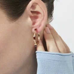 Pendientes de Circonita Ópalo de Fuego acabado en oro rosa de 18k - Khimet