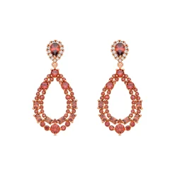 Pendientes de Circonita Rubí acabado en oro amarillo de 18k - Damao