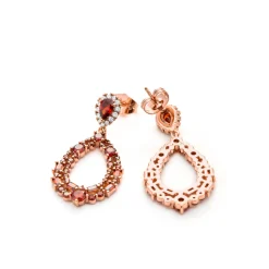 Pendientes de Circonita Rubí acabado en oro amarillo de 18k - Damao