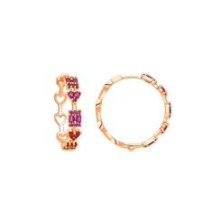 Pendientes de Circonita Rubí acabado en oro amarillo de 18k - Fanri