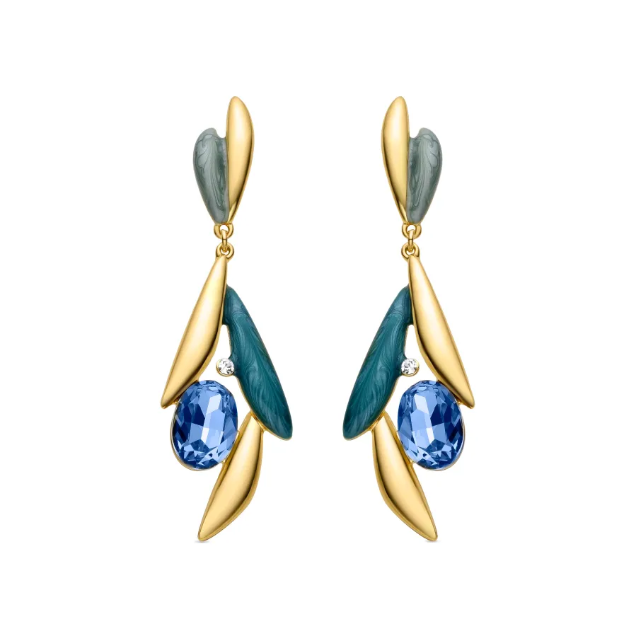 Pendientes de Circonita Topacio Azul acabados en oro amarillo 18K - Amarke