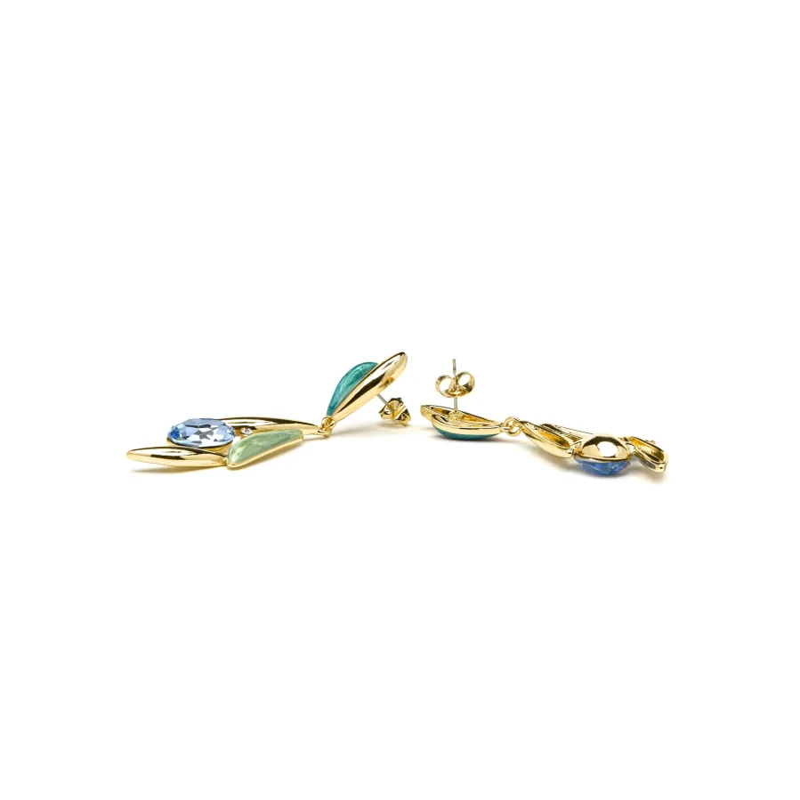 Pendientes de Circonita Topacio Azul acabados en oro amarillo 18K - Amarke