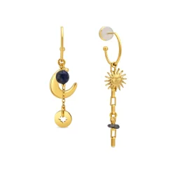 Pendientes de Cristal Azul acabado en oro amarillo 18k - Gud