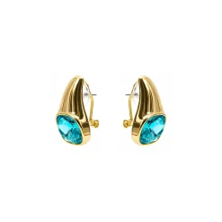 Pendientes de Cristal Azul acabado en oro amarillo de 18k - Ione