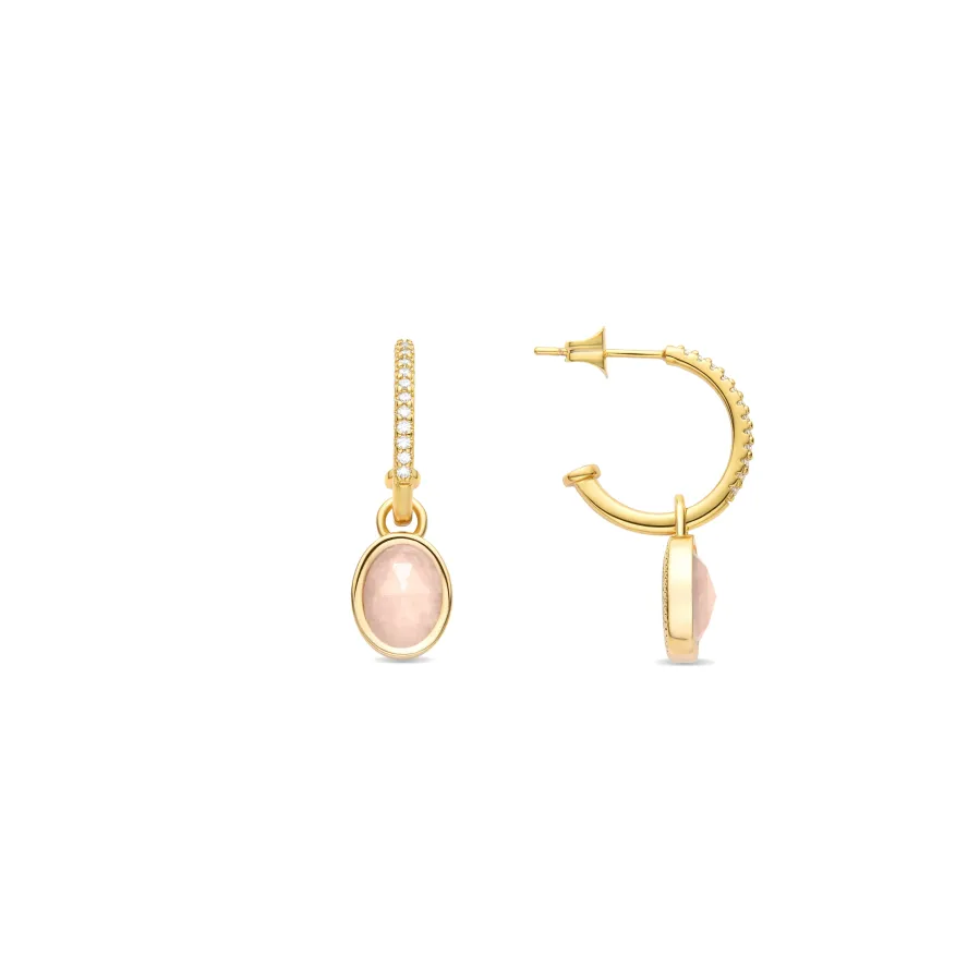 Pendientes de Cristal Blanco acabados en oro amarillo 18K - Nyahau