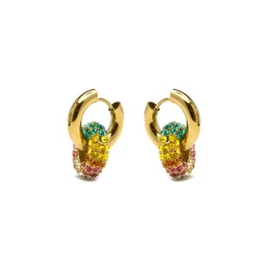 Pendientes de Cristal Multicolor acabados en oro amarillo 18K - Rawe