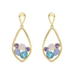 Pendientes de Cristal Multicolor acabado en oro amarillo de 18k - Reiok