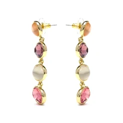 Pendientes de Cuarzo Hidrotermal Multicolor acabado en oro amarillo 18k - Gadna