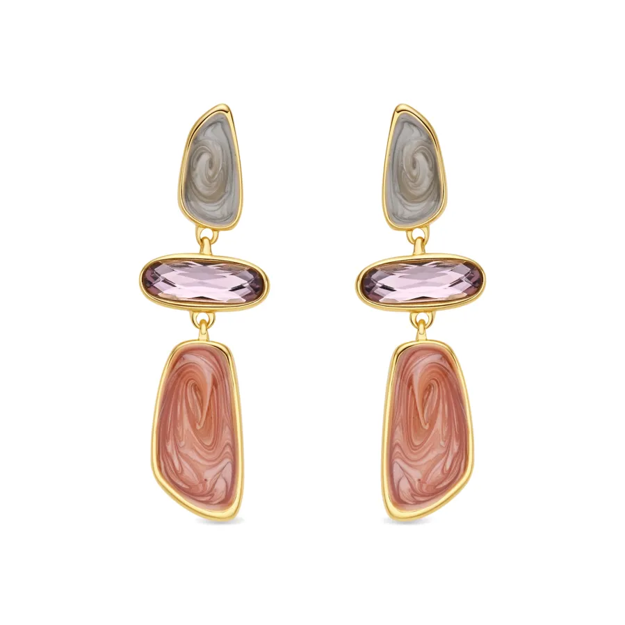 Pendientes de Lacado Multicolor acabado en oro amarillo de 18k - Wiso