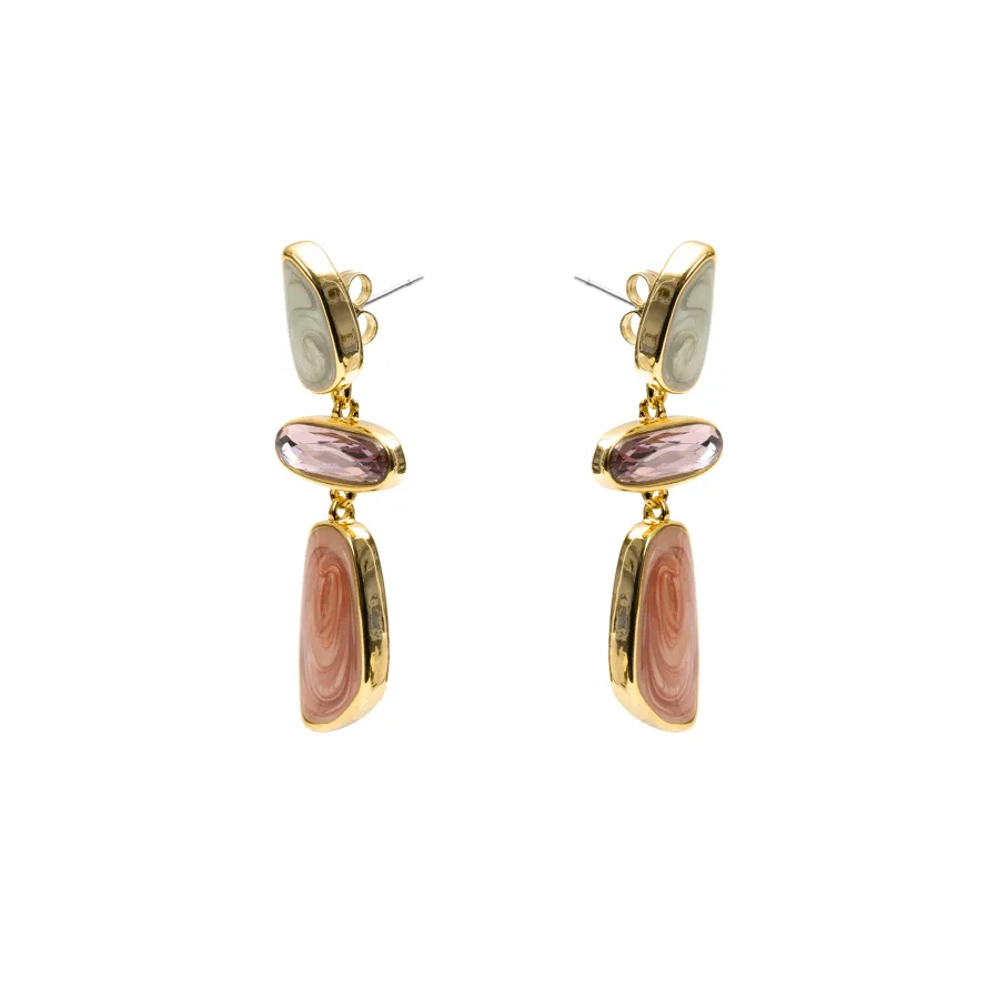 Pendientes de Lacado Multicolor acabado en oro amarillo de 18k - Wiso