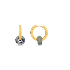 Pendientes de Lapislazuli Natural acabados en oro amarillo 18K - Noku