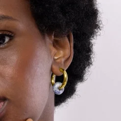 Pendientes de Lapislazuli Natural acabados en oro amarillo 18K - Noku