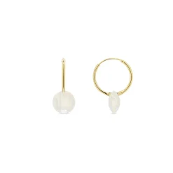 Pendientes de Madreperla Blanca acabado en oro amarillo de 18k - Jafam