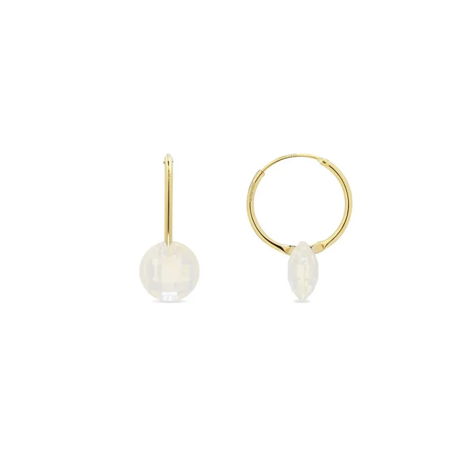 Pendientes de Madreperla Blanca acabado en oro amarillo de 18k - Jafam