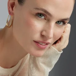 Pendientes de 38mm de diámetro acabado Oro Amarillo 18K - Babo