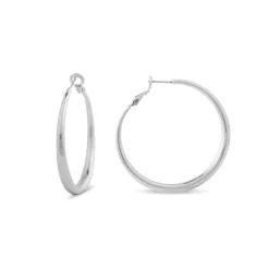 Pendientes de 41mm de diámetro acabados en rodio - Sira