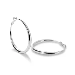 Pendientes de 41mm de diámetro acabados en rodio - Sira