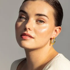 Pendientes de 29mm de diámetro acabado Oro Amarillo de 18K - Dancir