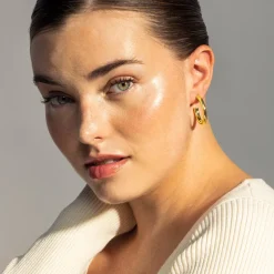Pendientes de 29mm de diámetro acabado Oro Amarillo de 18K - Dancir