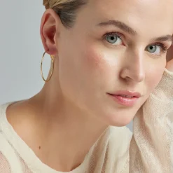 Pendientes de 40mm de diámetro acabado Oro Amarillo de 18k - Kelxo