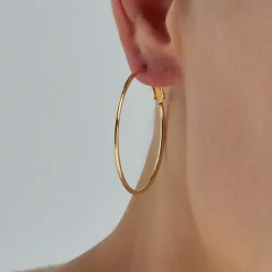 Pendientes de 40mm de diámetro acabado Oro Amarillo de 18k - Kelxo