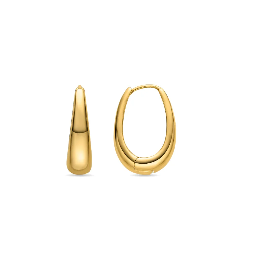 Pendientes de 24mm de diámetro acabado Oro Amarillo 18k - Luya