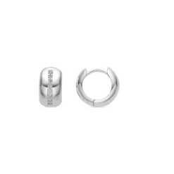Pendientes de 9mm de diámetro con circonita acabado plata - Shio
