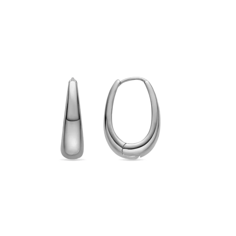 Pendientes de 24mm de diámetro acabado plata - Luya