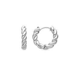 Pendientes de 18,5mm de diámetro acabado plata - Tansit
