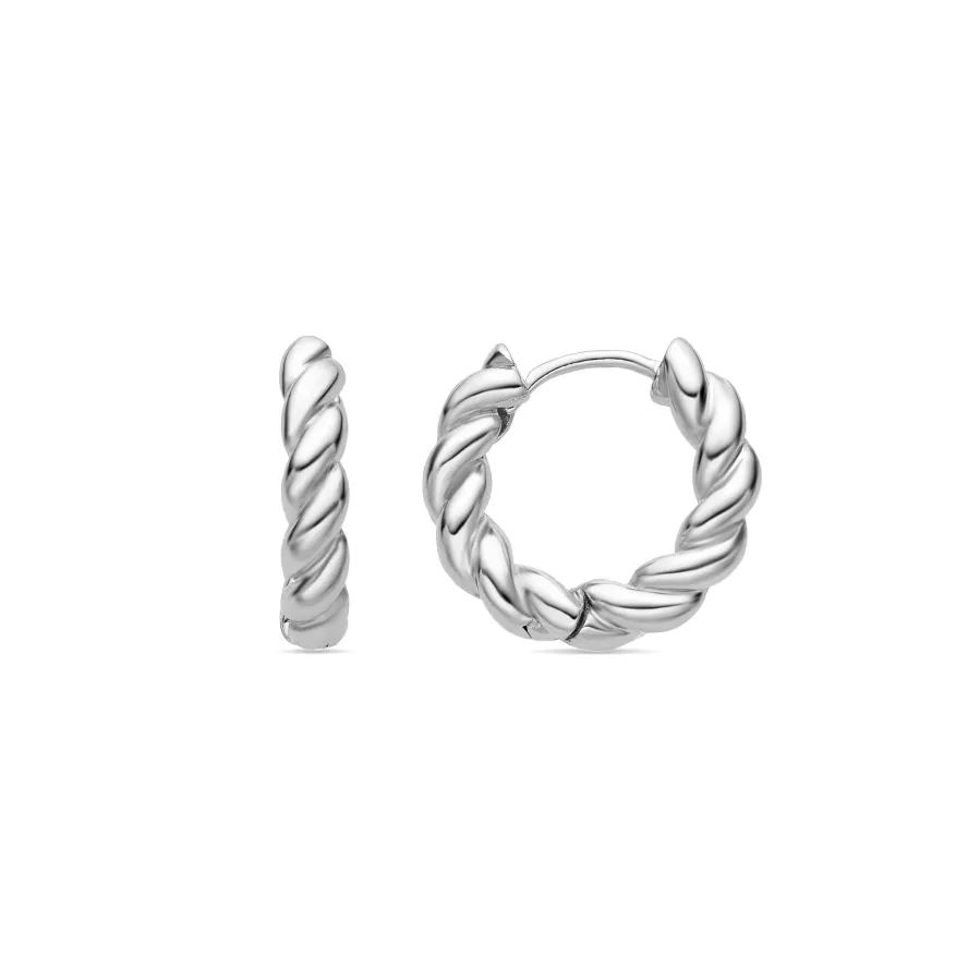 Pendientes de 18,5mm de diámetro acabado plata - Tansit