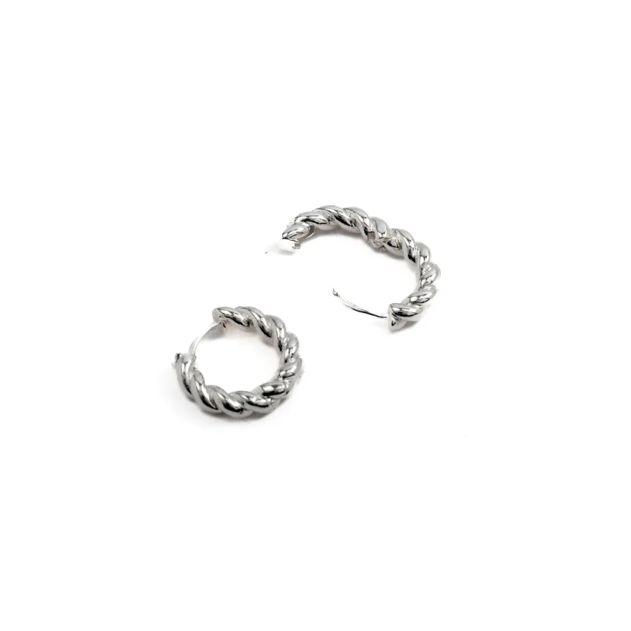 Pendientes de 18,5mm de diámetro acabado plata - Tansit