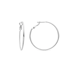 Pendientes de 40mm de diámetro acabados en rodio - Kelxo